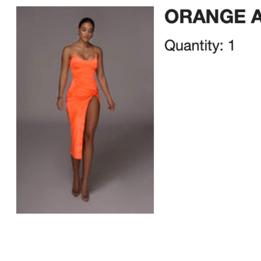 NWT JLuxlabel ORANGE ALDIS SATIN SLIT DRESS - M